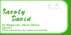 karoly david business card